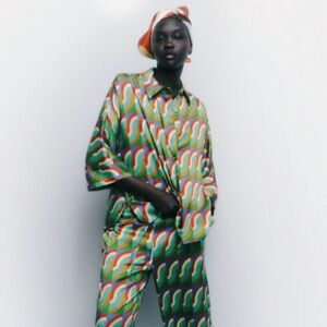 Zara geometric print shirt